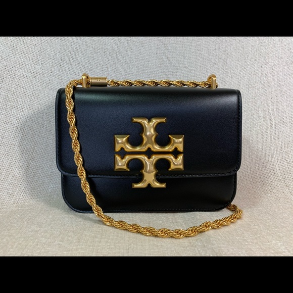 NEW Tory Burch Eleanor Black Leather Small Convertible Shoulder/Crossbody Bag - Picture 5 of 16